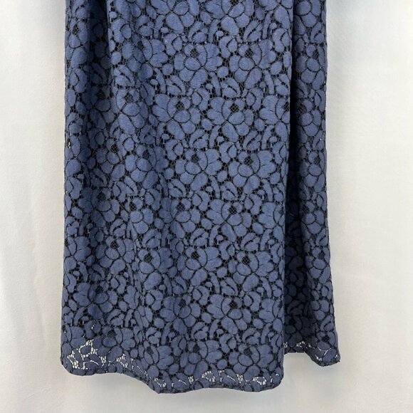 Blu Pepper Womens Dress Blue Floral Embroidered Lace Overlay Spaghetti Strap S - Picture 7 of 11